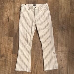 citizens of humanity drew fray high rise crop flare pin stripe jeans size 26